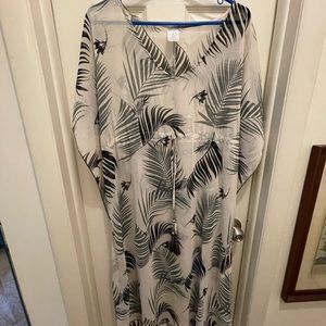 PALM TREE SHEER BATHING SUIT COVER